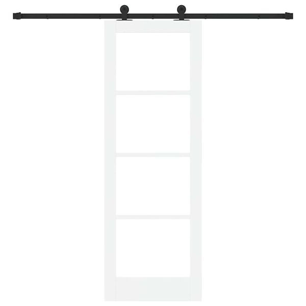 vidaXL Skyded&oslash;r ORKDAL Hvid 73,5 x 211 cm Massivt fyrretr&aelig; og glas