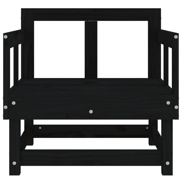 vidaXL havestole 2 stk. massivt fyrretræ sort