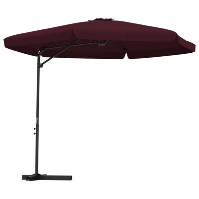 vidaXL udendørs parasol med stålstang 300 cm bordeauxrød