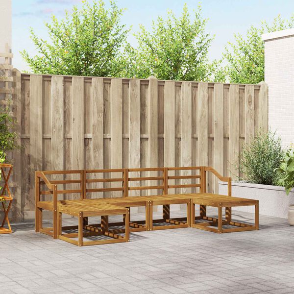 vidaXL Udend&oslash;rs sofagruppe 6 pcs Naturfarvet Konstrueret tr&aelig;