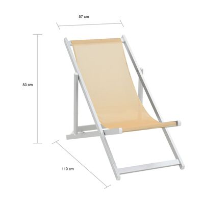 vidaXL foldbare strandstole 2 stk. aluminium og textilene cremefarvet