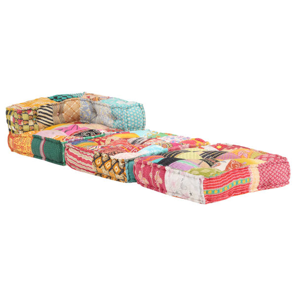 vidaXL modulpuf stof patchwork