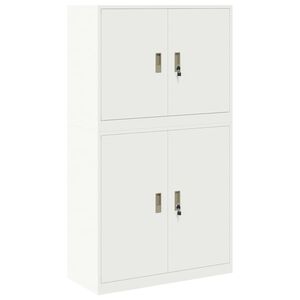 vidaXL Opbevaringsskab 2 stk. Hvid 90 x 40 x 160 cm St&aring;l L&aring;ses