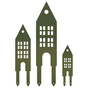 vidaXL Have Stake 3 stk. 41 x 10 x 0,08 cm Olivengr&oslash;n Koldvalset st&aring;l