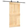vidaXL Skyded&oslash;r Naturfarvet og sort 100 x 210 cm Massivt Fyrretr&aelig;