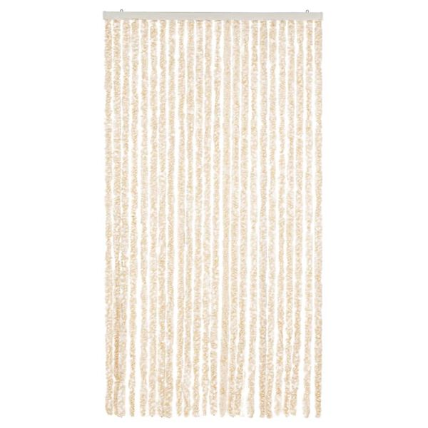 vidaXL flueforh&aelig;ng 100x200 cm chenille beige og hvid