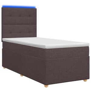 vidaXL Boxmadras med topmadras M&oslash;rk Brun 90 x 190 cm Stof