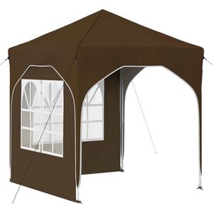 vidaXL Pop-up Festtelt 192 x 192 x 245 cm Gr&aring;brun