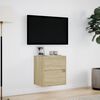 vidaXL v&aelig;gh&aelig;ngt tv-bord med LED-lys 41x31x45 cm sonoma-eg