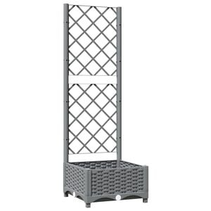 vidaXL plantekasse med espalier 40x40x121,5 cm PP lysegr&aring;