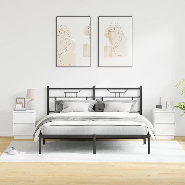 vidaXL Natskab med skuffe 2 pcs Hvid 39 x 34,5 x 50 cm Konstrueret tr&aelig;