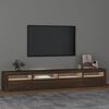 vidaXL tv-skab med LED-lys 240x35x40 cm brun egetræ