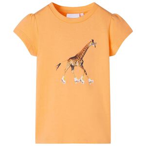 T-shirt til b&oslash;rn str. 116 lys orange
