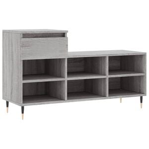 vidaXL skoskab 102x36x60 cm konstrueret tr&aelig; gr&aring; sonoma-eg