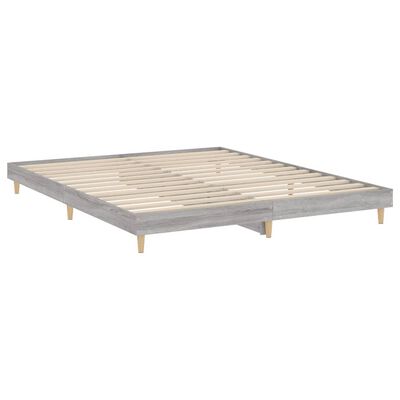 vidaXL sengestel 120x200 cm konstrueret træ grå sonoma-eg