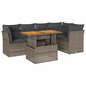 vidaXL sofas&aelig;t til haven 6 dele med hynder polyrattan gr&aring;