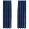 vidaXL M&oslash;rkl&aelig;gningsgardiner 2 pcs M&oslash;rk bl&aring; 140 x 260 cm Fl&oslash;jl