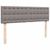 vidaXL Ottoman seng med madras & LEDs Taupe 140x190 cm Stof