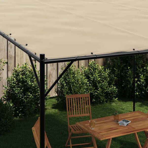 vidaXL pavillon 4x4 m 180 g/m&sup2; stof og st&aring;l beige