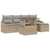 vidaXL Havesofa S&aelig;t 6 stk. Beige og lys gr&aring; polyrattan