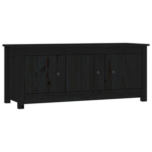 vidaXL skoreol 110x38x45,5 cm massivt fyrretr&aelig; sort
