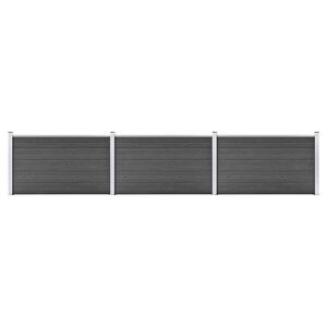 vidaXL hegnspanels&aelig;t 526x105 cm WPC sort