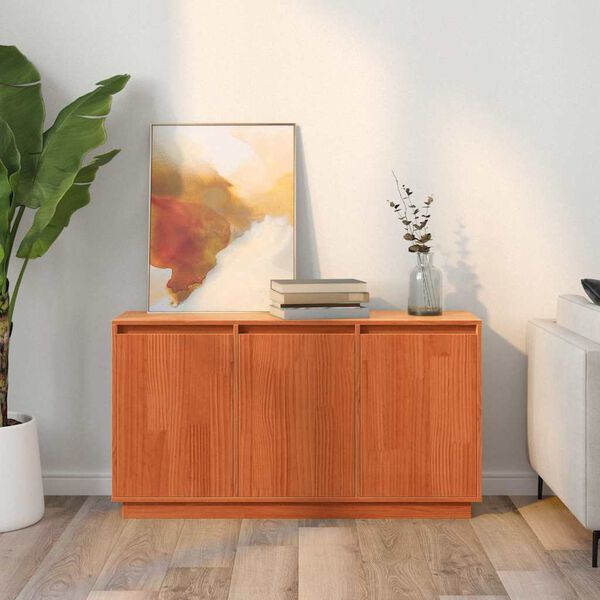 vidaXL Sideboard Brun eg 111 x 34 x 60 cm Massiv fyrretr&aelig;