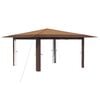 vidaXL Gazebo uden Sidev&aelig;g 4 x 4 m Beige og Brun