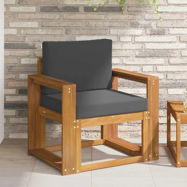 vidaXL Udend&oslash;rs sofa Soli Akacietr&aelig; og polyester Naturfarvet