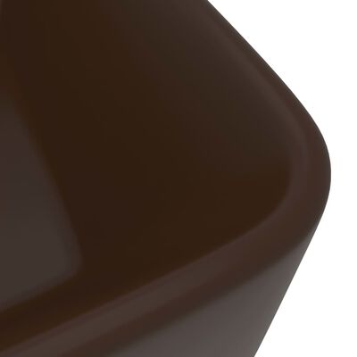 vidaXL luksushåndvask 41x30x12 cm keramik mat mørkebrun