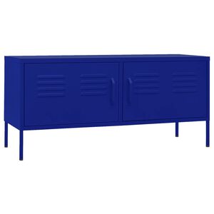 vidaXL tv-skab 105x35x50 cm st&aring;l Marinebl&aring;