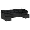 vidaXL Havesofa S&aelig;t 7 stk. Sort polyrattan