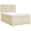 vidaXL kontinentalseng med madras 140x200 cm stof cremefarvet