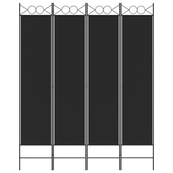 vidaXL 4-panels rumdeler 160x200 cm stof sort