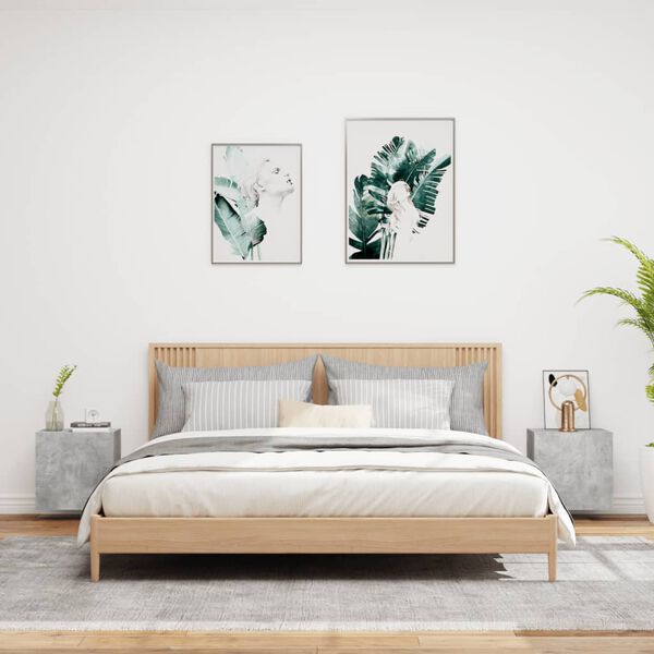 vidaXL v&aelig;gh&aelig;ngt tv-bord 2 stk. 40,5x30x40 cm konstrueret tr&aelig; betongr&aring;