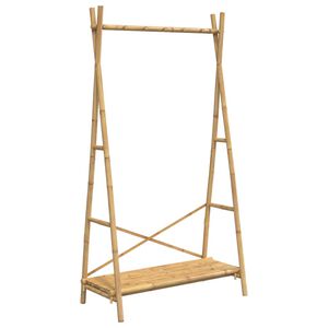 vidaXL t&oslash;jstativ med hylde 102x50x190 cm bambus