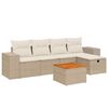vidaXL sofas&aelig;t til haven 6 dele med hynder polyrattan beige