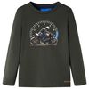 Lang&aelig;rmet T-shirt til b&oslash;rn str. 116 kakifarvet