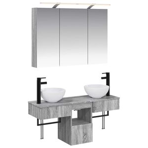 vidaXL Badev&aelig;relsesskabs&aelig;t 4 pcs Gr&aring; Sonoma 100 x 14,5 x 70 cm