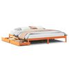 vidaXL sengeramme uden madras 200x200 cm massivt fyrretr&aelig; gyldenbrun
