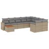 vidaXL havesofas&aelig;t 10 dele med hynder polyrattan beige