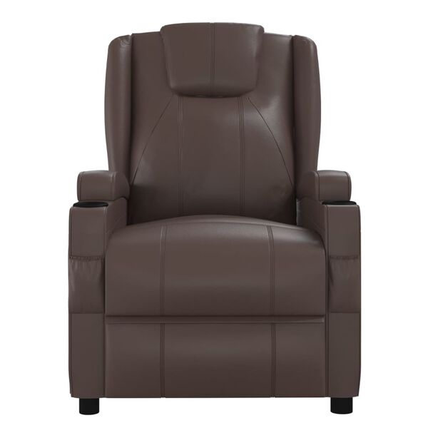 vidaXL massagestol med løftefunktion kunstlæder brun