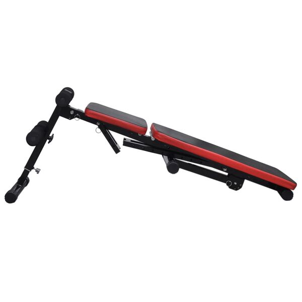 vidaXL justerbar mave&oslash;velsesb&aelig;nk med v&aelig;gtstang- og h&aring;ndv&aelig;gts&aelig;t 30,5 kg