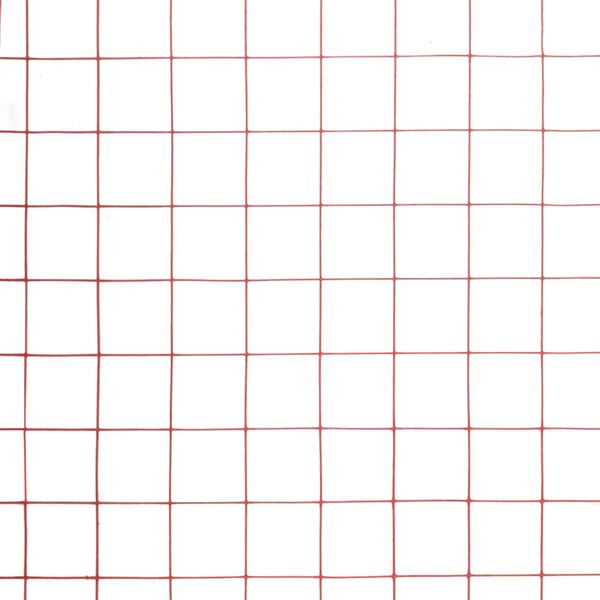 vidaXL hønsenet stål med PVC-belægning 10 x 1,5 m rød