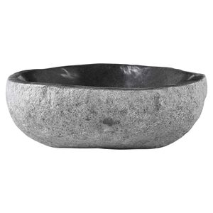 vidaXL Vask Oval Gr&aring; (32-37) x (27-30) x 12 cm Flodsten