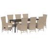 vidaXL Have Spisebordss&aelig;t 9 stk. Beige polyrattan