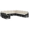 vidaXL Havesofa S&aelig;t 11 stk. Sort polyrattan
