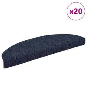vidaXL trappem&aring;tter selvkl&aelig;bende 20 stk. 65x21x4 cm bl&aring; halvrunde store