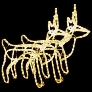 vidaXL julerensdyr 2 stk. 60x30x60 cm varmt hvidt lys