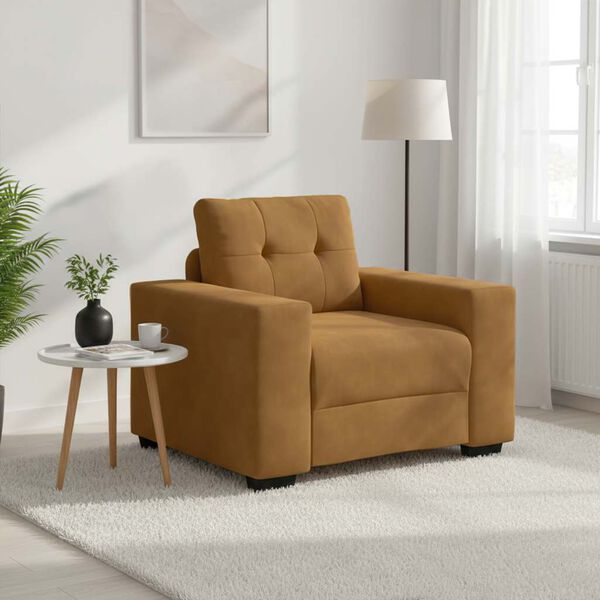 vidaXL sofastol 60 cm fløjl brun